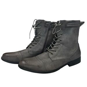 Bonafini Collection Men’s Lace-Up Combat Boots Gray Size 12